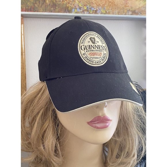 Vintage '95 Guinness Beer Extra Stout 1759 Baseball Cap Hat Black OS Stretch Fit - Picture 2 of 12